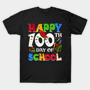 Happy 100th Day Of School Teacher Rainbow - 100 Days Smarter T-Shirt